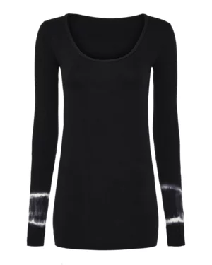 BLOUSE - TIE/DYE - BLACK