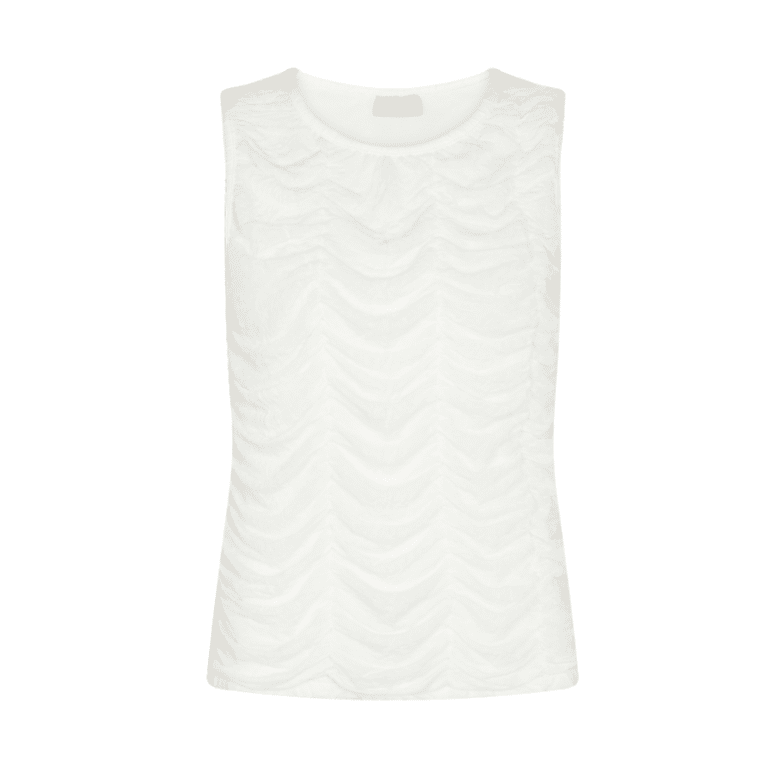 Messy top hvid freequent