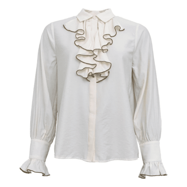 FRILL SHIRT - WHITE W. ARMY