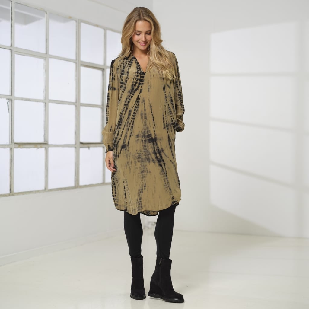 HALUNA DRESS - GREEN TIE DYE - Billede 3