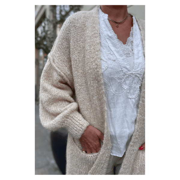 VEGA STRIKCARDIGAN - BEIGE - Image 2