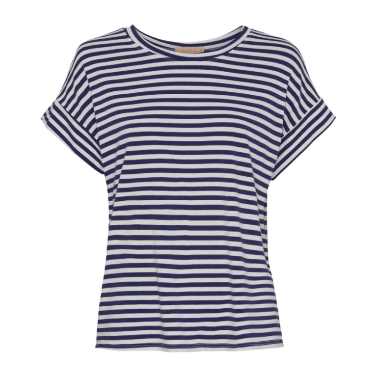 T-shirt med striber blå og hvid Marta du Chateau