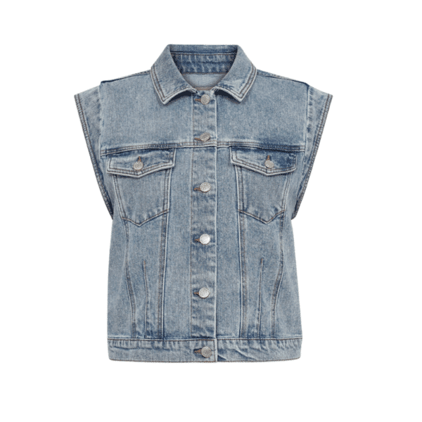 Denim vest fra Freequent i en blød denim