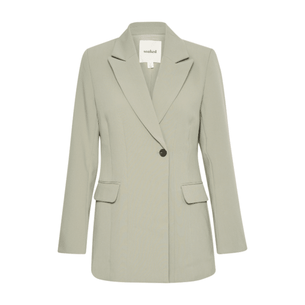 Corinne fitted blazer i støvet grøn