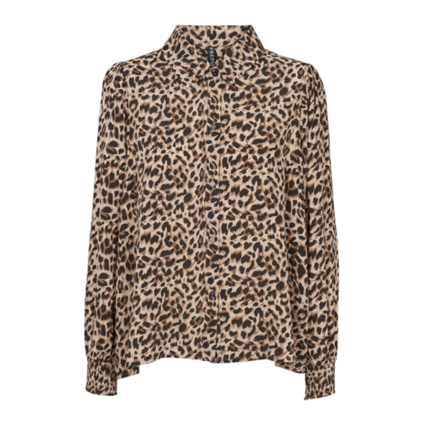 Bea leopard bluse fra Prepair i viskosekvalite