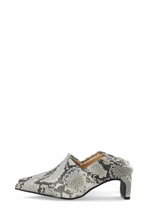 Medina Bianco Rowe Heel Mule snake