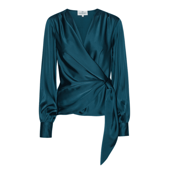 Ines bluse fra Karmamia Copenhagen i farven semi rich teal