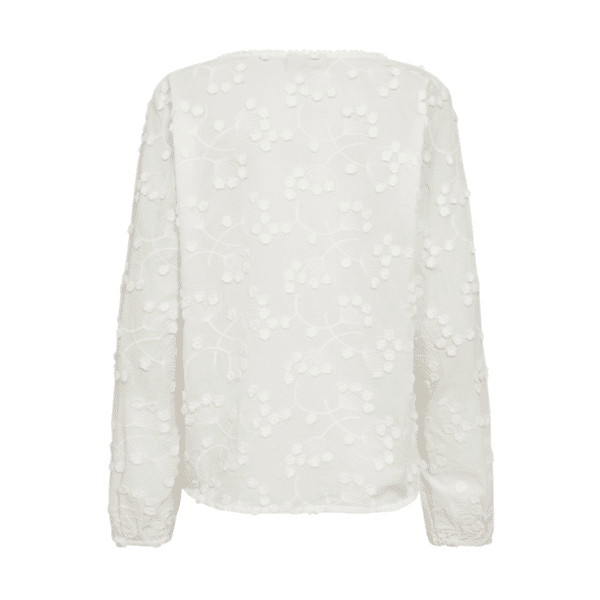 Selia hvid bluse med broderi fra Freequent