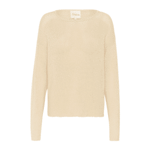 Diva strikket boxy beige strik i hør fra My Essential Wardrobe Strikken har rund hals og lange ærmer. En skøn sommerstrik.  Kvalitet: 74% Bomuld, 26% Hør  Farve: sort  Pasform: normal 