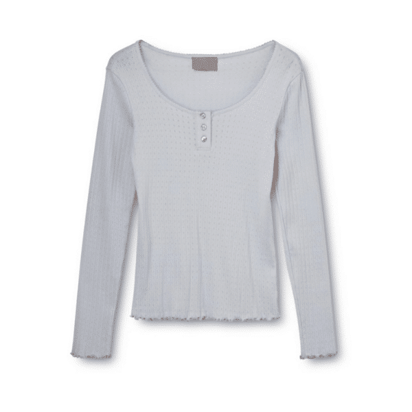 Soft Pointelle Langærmet T-shirt er en feminin og elegant bluse