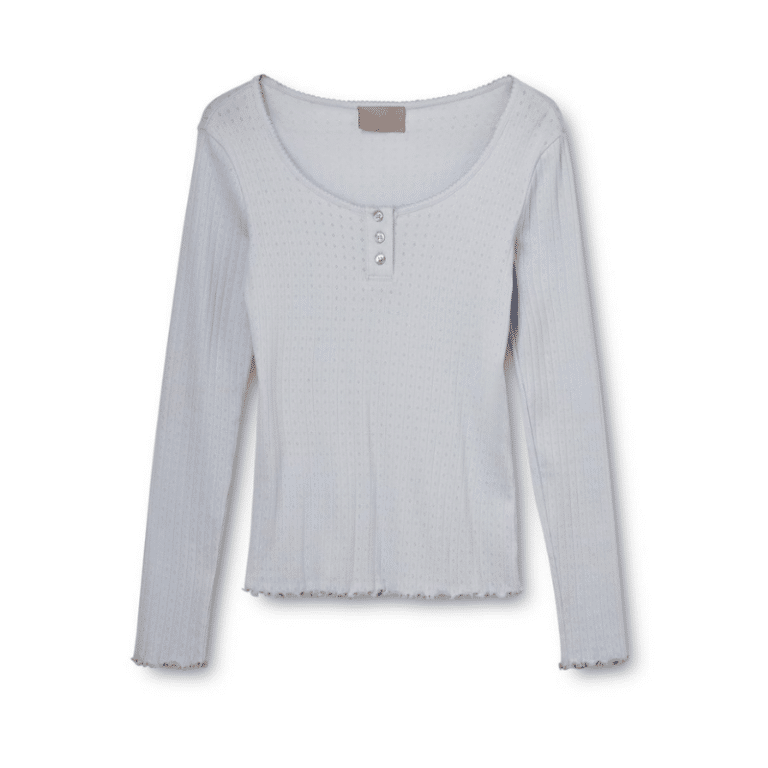 Soft Pointelle Langærmet T-shirt er en feminin og elegant bluse