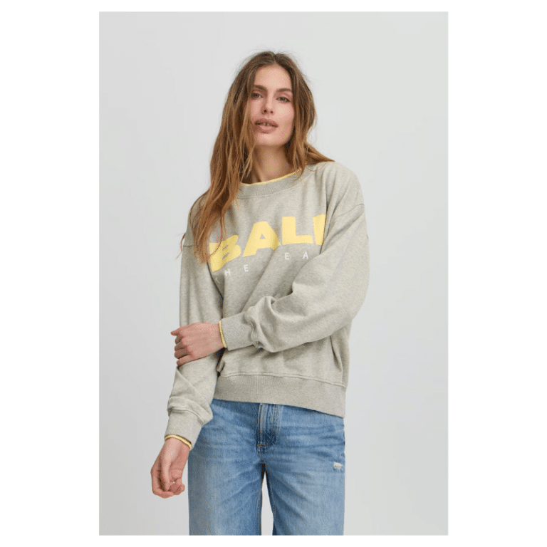 Basimo pink Ball sweatshirt med logo på fronten. Denne sweatshirt er lavet af økologisk bomuld og har en blød inderside