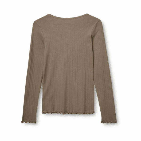Soft Pointelle Langærmet T-shirt er en feminin og elegant bluse