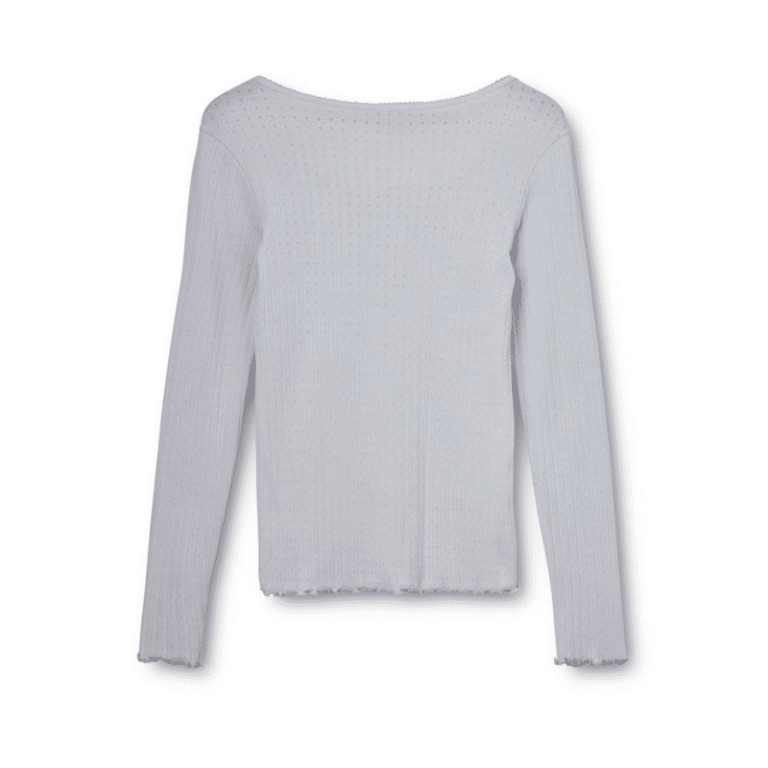 Soft Pointelle Langærmet T-shirt er en feminin og elegant bluse