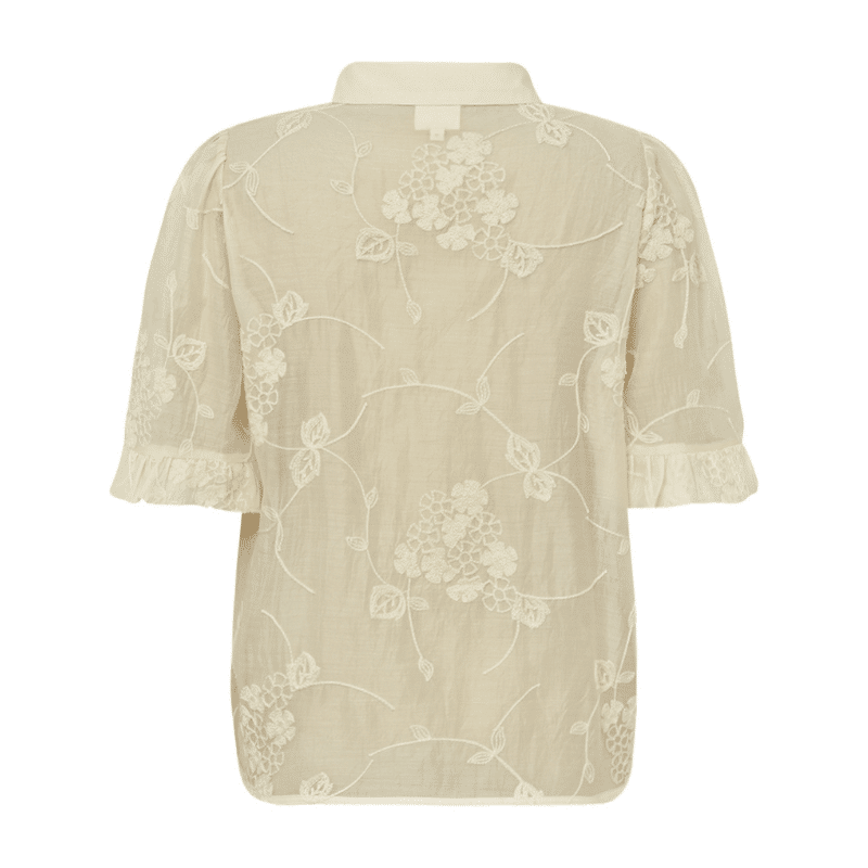 Myra Go elegant creme blondebluse med korte ærmer fra Gossia.