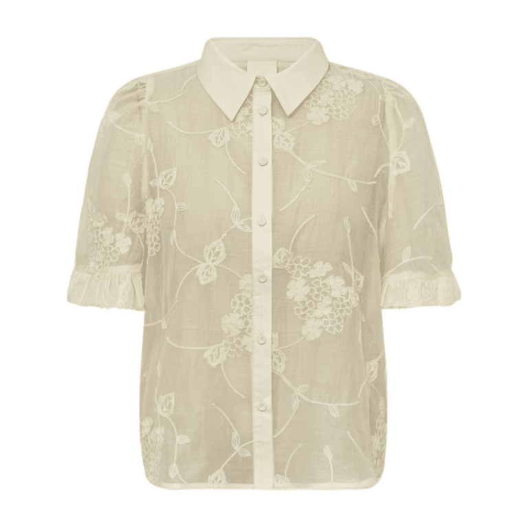 Myra Go elegant creme blondebluse med korte ærmer fra Gossia. 