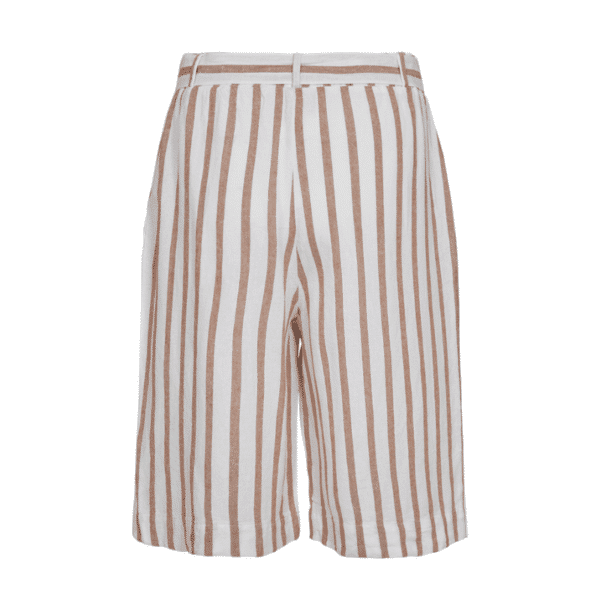 Lavisco stribet bermuda shorts i hvid og brun fra Freequent