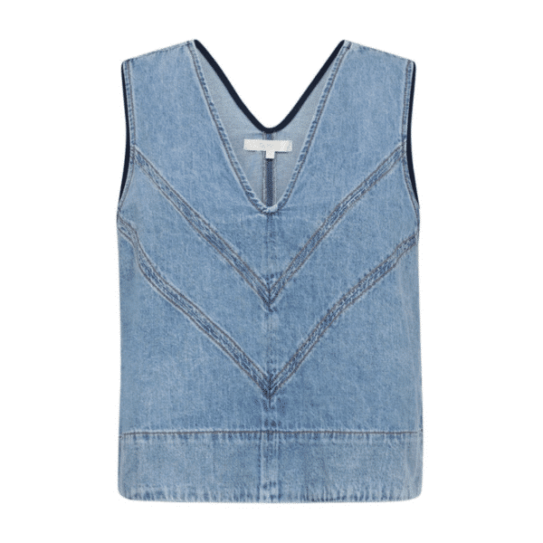 Chalina Go denim top fra Gossia med V-udskæring
