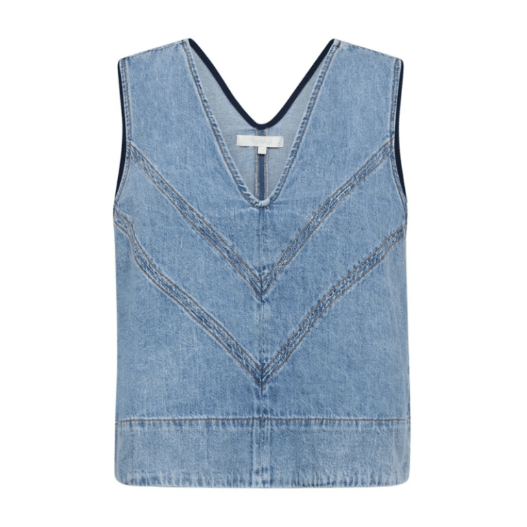 Chalina Go denim top fra Gossia med V-udskæring