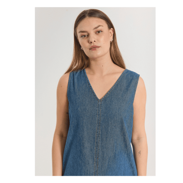LISEA DRESS - MED BLUE DENIM - Image 4