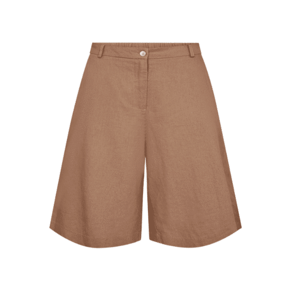 Lava brune bermuda shorts i hør fra Freequent