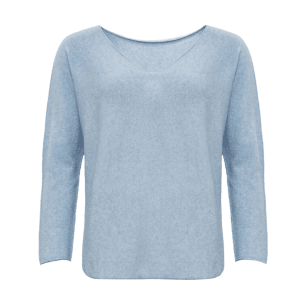 Jimmy V pullover strik i lyseblå med V-hals fra Costa Mani