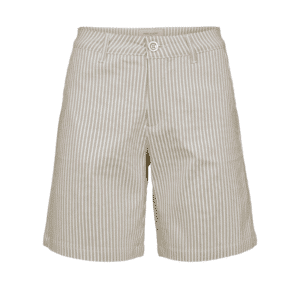 Stribet Rex shorts i sandfarvet og hvid