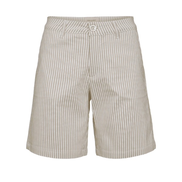 Stribet Rex shorts i sandfarvet og hvid