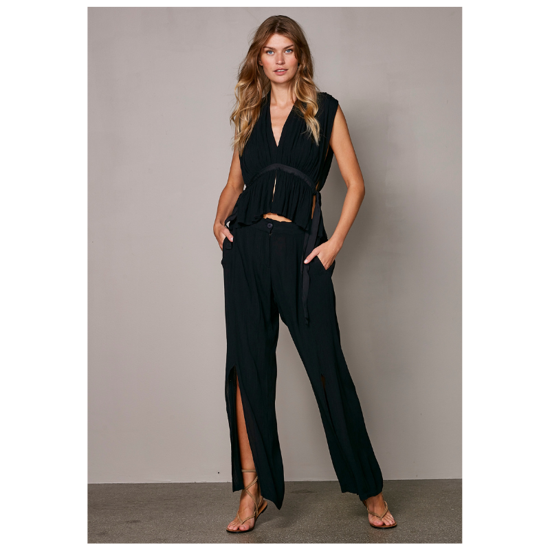 ZURI TROUSERS - BLACK - Billede 2