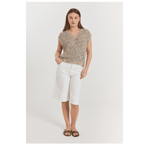 Cilla hvide denim shorts fra Freequent