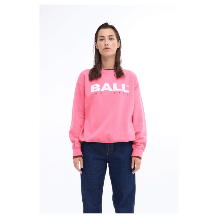 Basimo pink Ball sweatshirt med logo på fronten