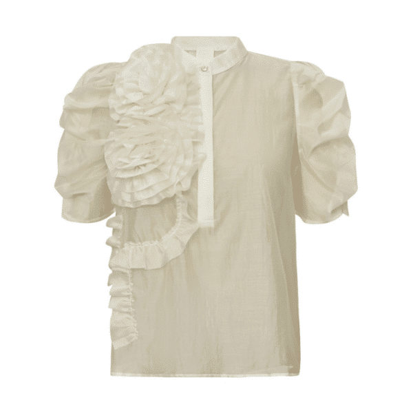 AnnsofieGO bluse med smuk blomsterdetalje fra Gossia