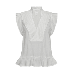 Ann Go off white top med plisse flæser fra Gossia