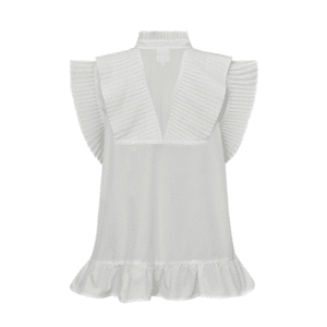 Ann Go off white top med plisse flæser fra Gossia