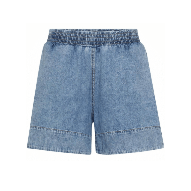 ANNIKI GO DENIM SHORTS - Bløde Denimshorts med Smocktalje
