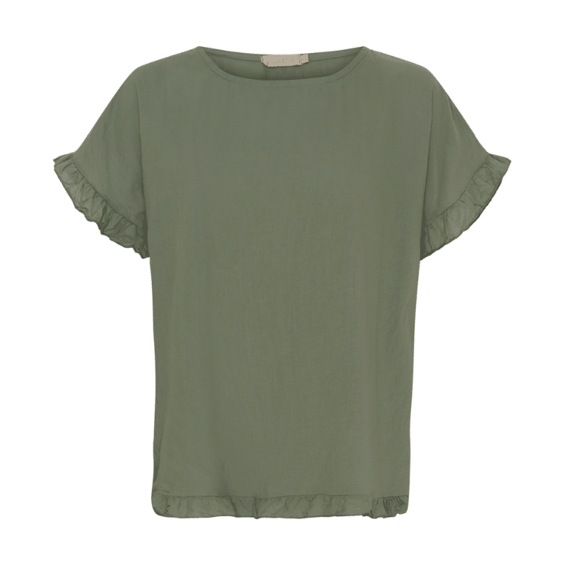 Mdc Kasimira hvid top fra Marta du Chateau. Sød t-shirt med flæsekant ved ærmerne.