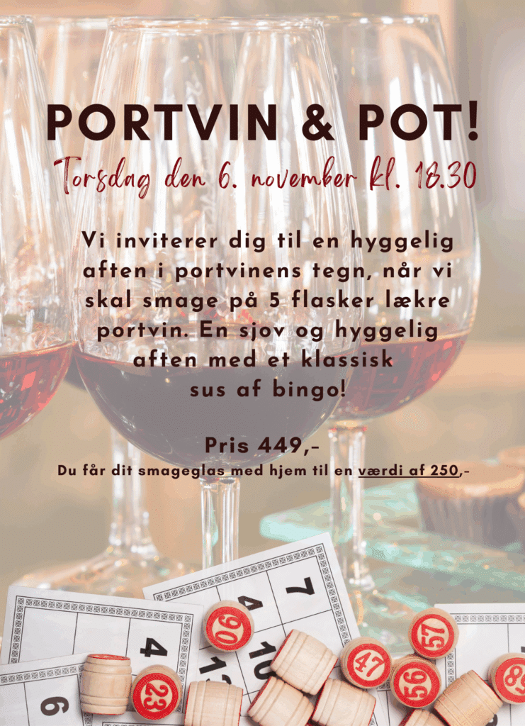 Portvin og Pot Potsvins smagning og bingo