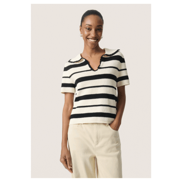 Madalena pullover sort og hvid soaked