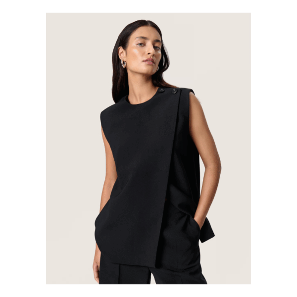 SARINA WAISTCOAT - BLACK - Billede 2