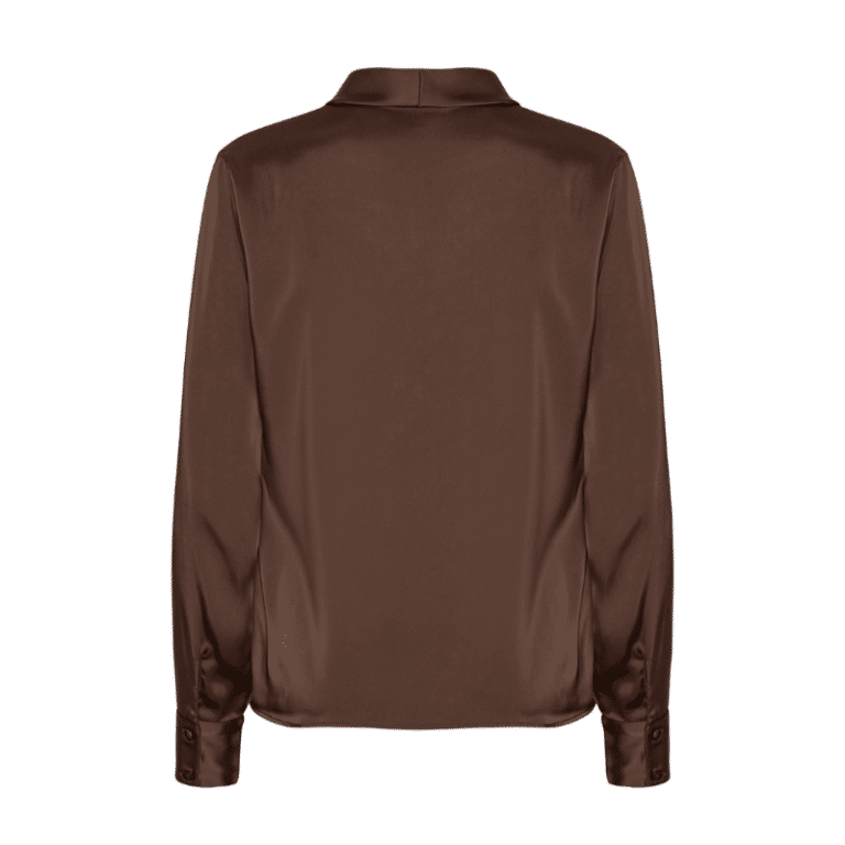 Audrey bluse i semi rich brown fra Karmamia Copenhagen