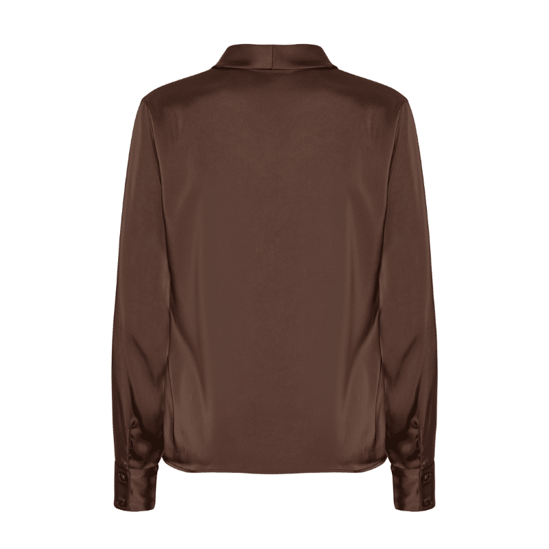 Audrey bluse i semi rich brown fra Karmamia Copenhagen