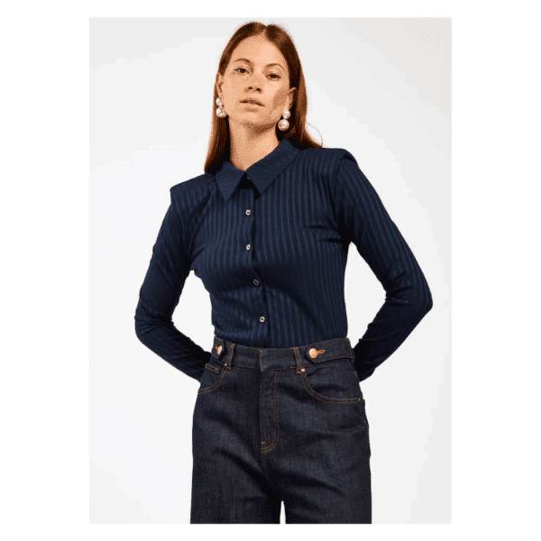VIGO VIS 177 BLOUSE - DARK NAVY - Billede 2