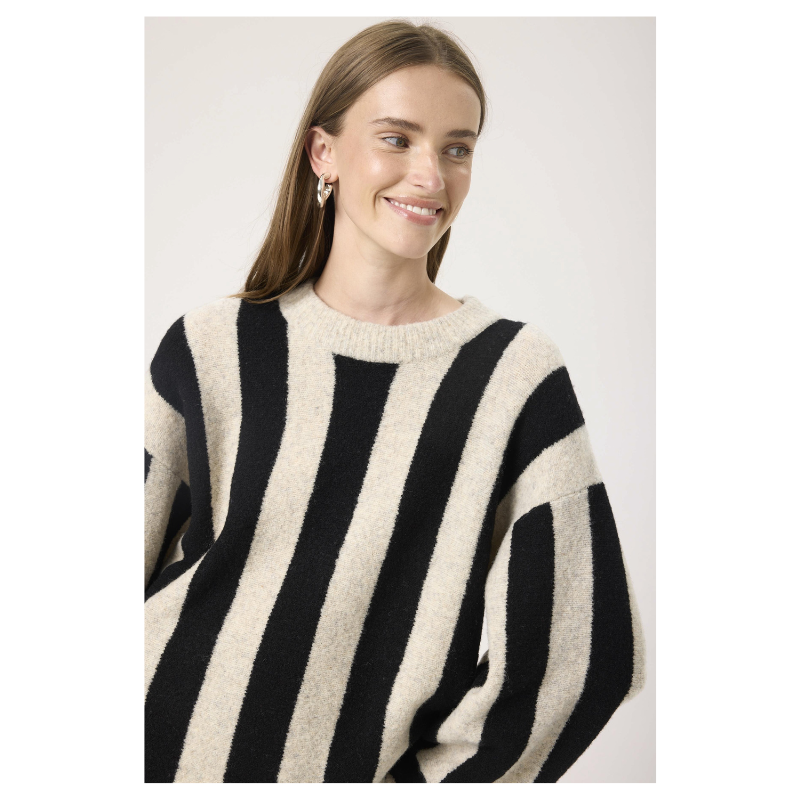 BRIONY PULLOVER - BLACK/DUNE STR - Billede 3