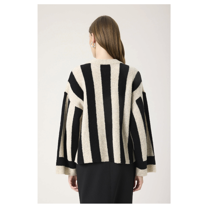 BRIONY PULLOVER - BLACK/DUNE STR - Billede 4