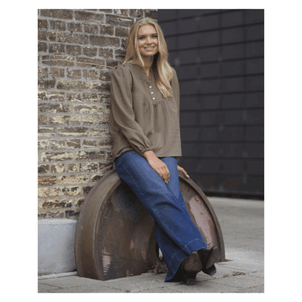 CAMILLA BLOUSE - MOLE BROWN - Billede 3