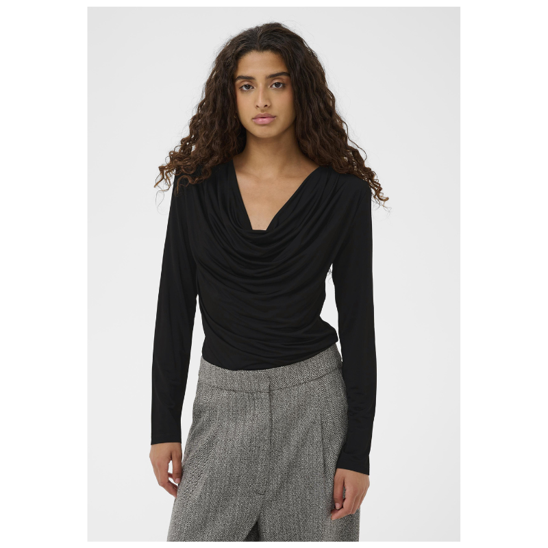 CLARA BLOUSE - BLACK - Billede 2