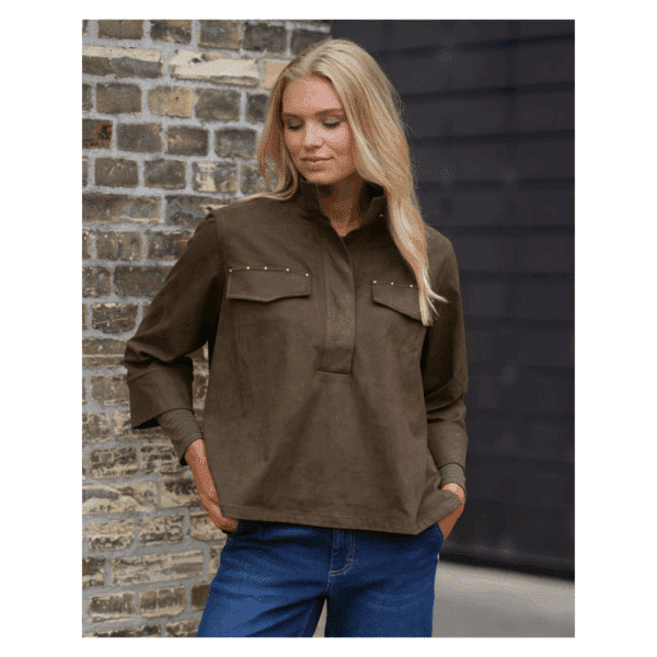 SKY BLOUSE - BROWN - Billede 2