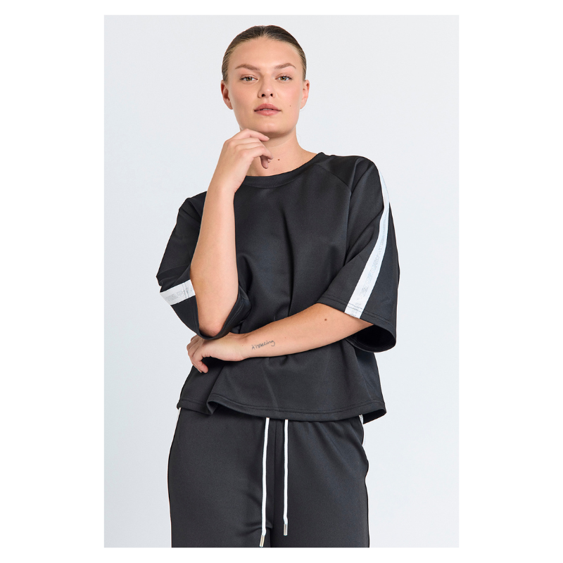 MALACY PULLOVER - BLACK/WHITE - Billede 2