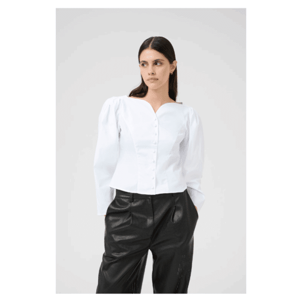 CLAUDIA LS SHIRT - BRIGHT WHITE - Billede 2