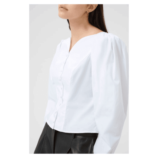 CLAUDIA LS SHIRT - BRIGHT WHITE - Billede 4